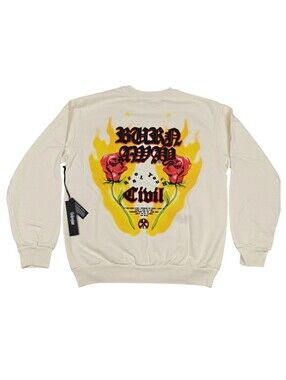 Civil Regime Burn Away All Day Crewneck Fleece Butter CRCN001-330-100-L Mens M